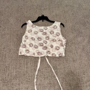 Floral Crop Top with Tie Back